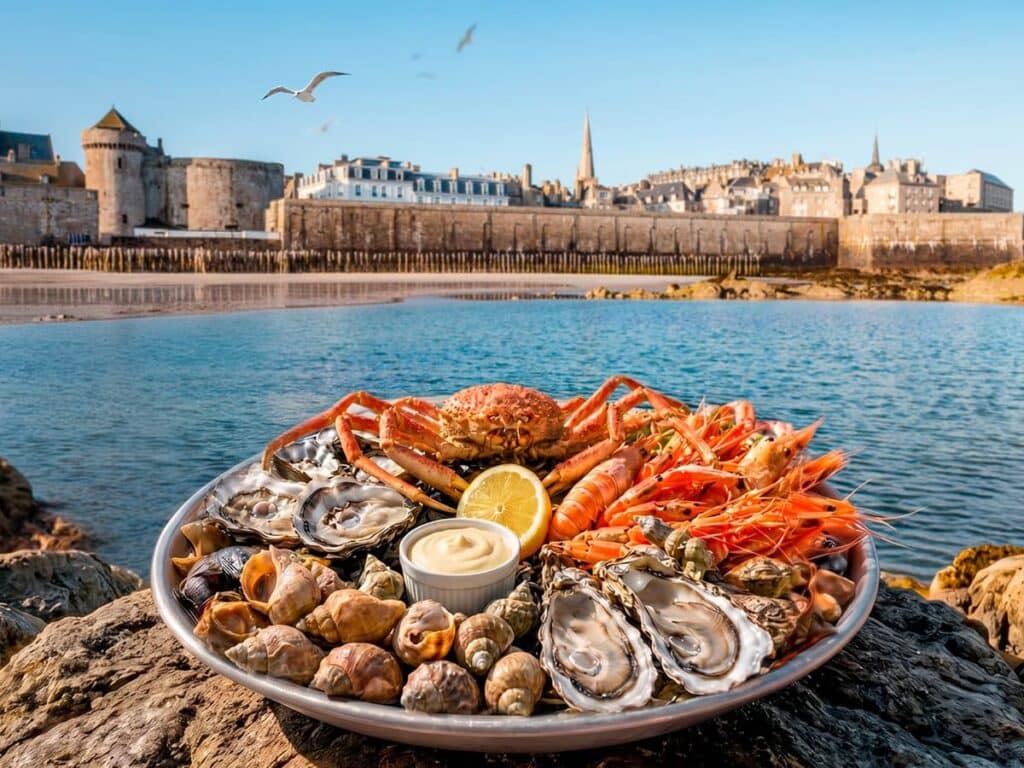 Les dimanches signature à l'hôtel le nouveau monde - plateau de fruit de mer face à la mer