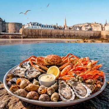 Hôtel à Saint-Malo Vue Mer 5 Les dimanches signature à l'hôtel le nouveau monde - plateau de fruit de mer face à la mer