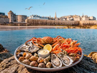 Les dimanches signature à l'hôtel le nouveau monde - plateau de fruit de mer face à la mer